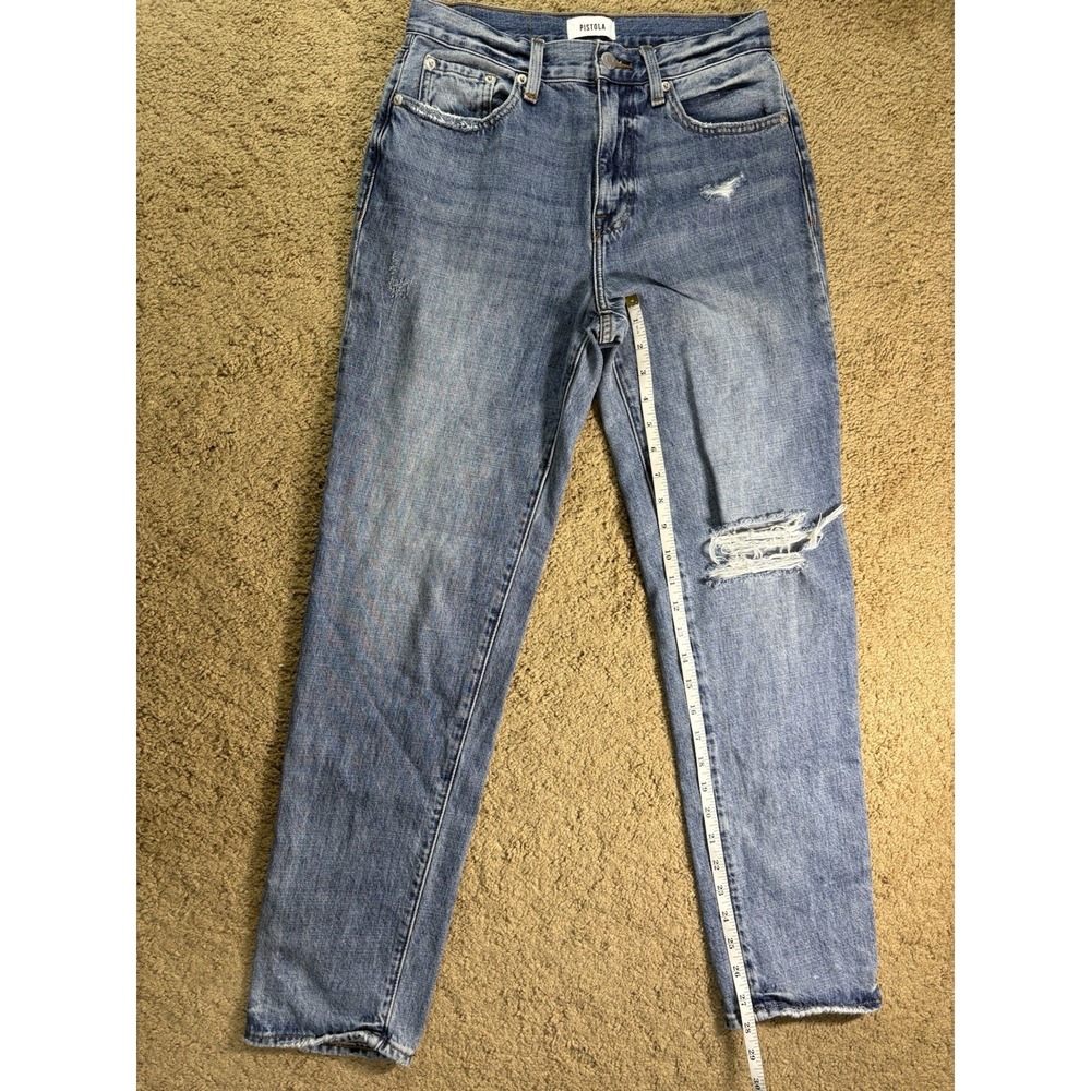 Pistola Jeans Women 26 Distressed Straight Leg Hi-Rise Grunge - Picture 7 of 8